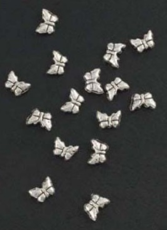 Metalen sierkraaltjes, oudzilver/antiek, vlinder, 5x6mm, 15 stuks kopen?