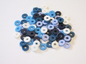 Katsuki, rubberen kralen/schijfjes, 6 mm, 100 stuks, blauw-mix kopen?