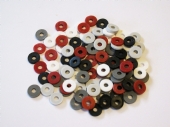 Katsuki, rubberen kralen/schijfjes, 6 mm, 100 stuks, rood/zwart/wit/grijs-mix kopen?