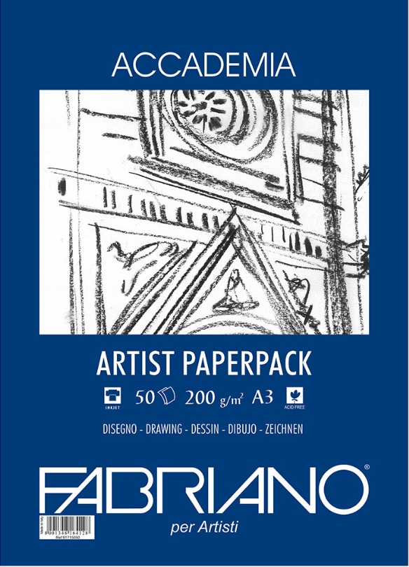 Wit tekenpapier, fabriano accademia, 200gr, 50vel, A3 kopen?