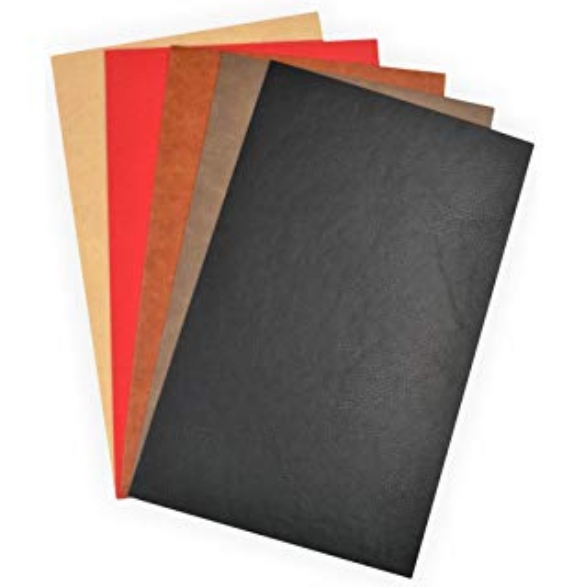 Kunstleer, 17x27cm, assortiment 5 vel, rood, zwart, naturel, reebruin en donkerbruin kopen?