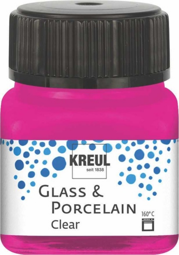 Kreul glasverf/porseleinverf clear/transparant, 20 ml, pink kopen?