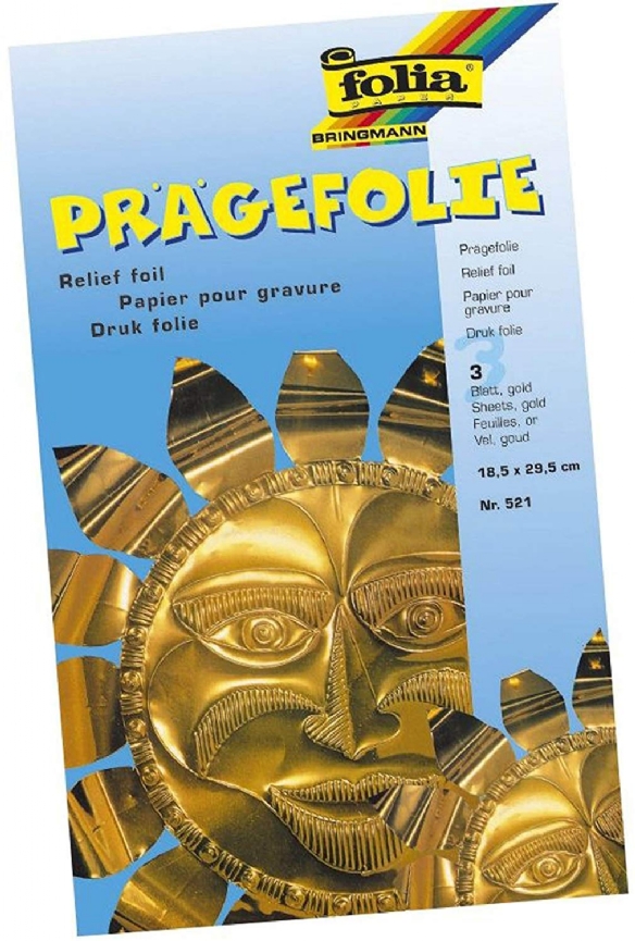 Metaalfolie/relieffolie, 70mu, 18,5x29,5cm, 3 vel, goud kopen?