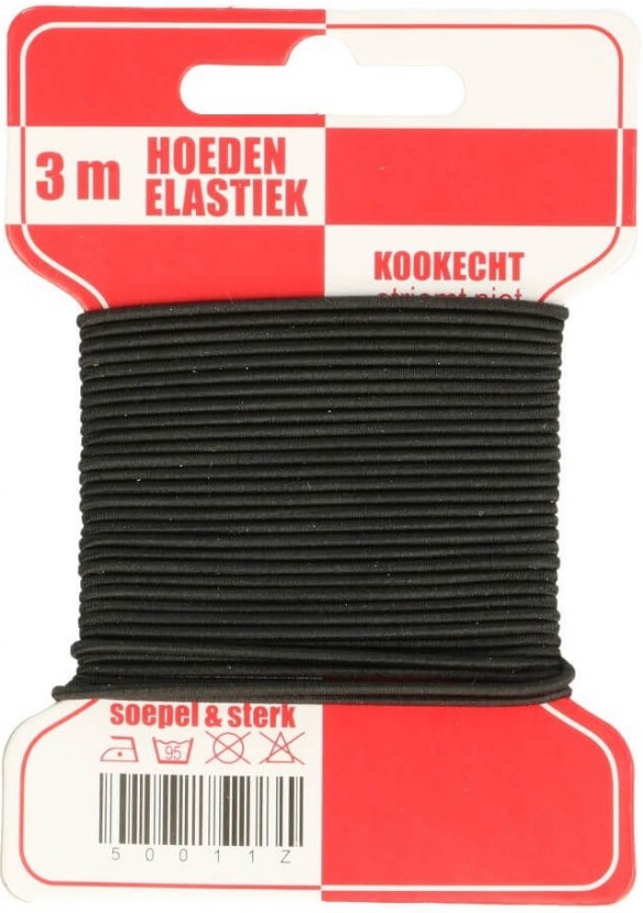 Rond elastiek, dikte 1,5 mm, lengte 3 meter, zwart kopen?