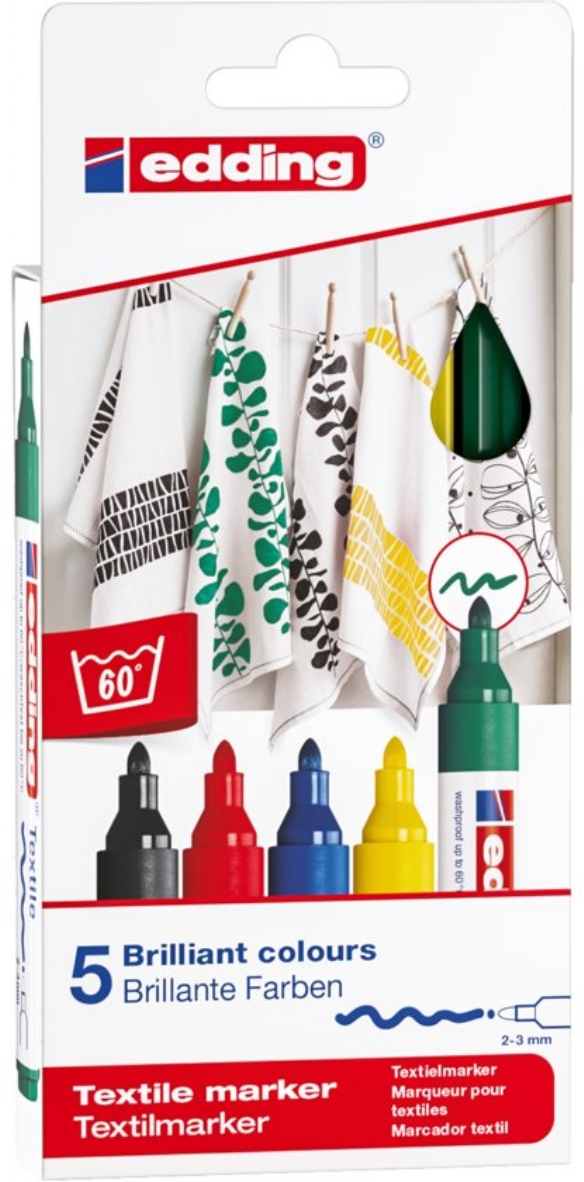 Edding 4500 textielstift 2-3 mm basis kleuren 5 st. kopen?