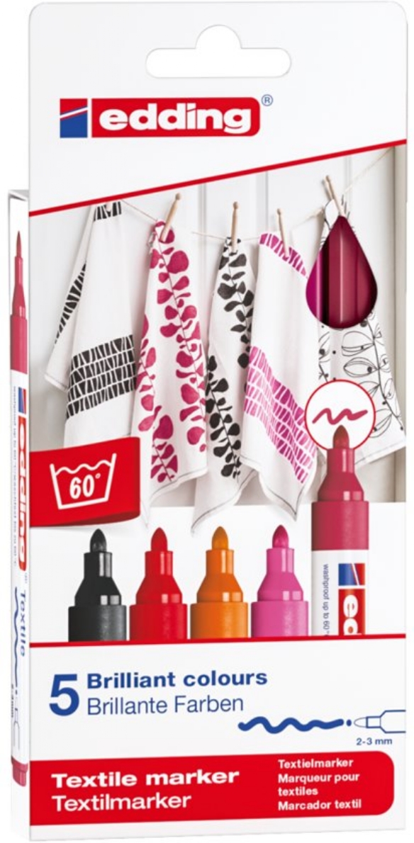 Edding 4500 textielstift 2-3 mm warme kleuren 5 st. kopen?