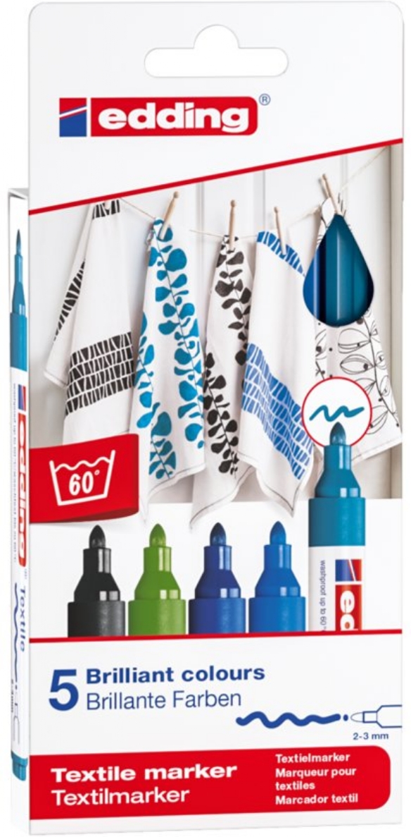 Edding 4500 textielstift 2-3 mm koele kleuren 5 st. kopen?