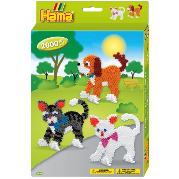 Hama midi strijkkralen, dog and cats, set 2000st kopen?