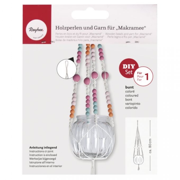 Set van houten kralen en garen voor macrame, bont kopen?