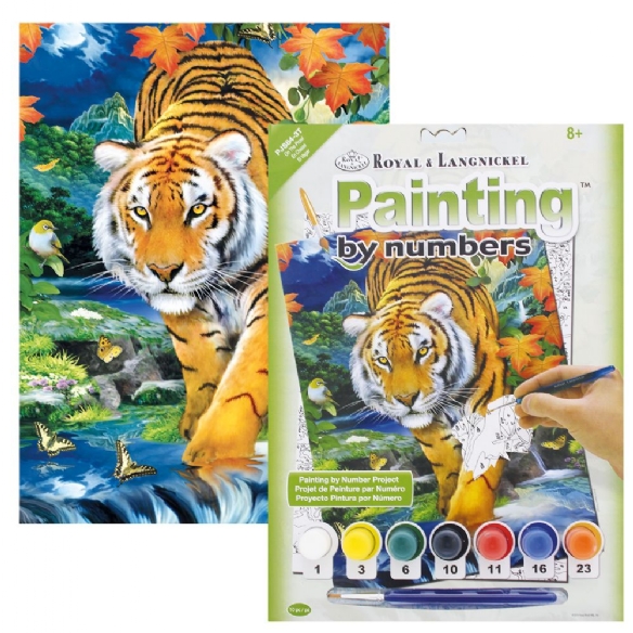 Schilderen op nummer 22.5 x 30 cm Witte tijger kopen?