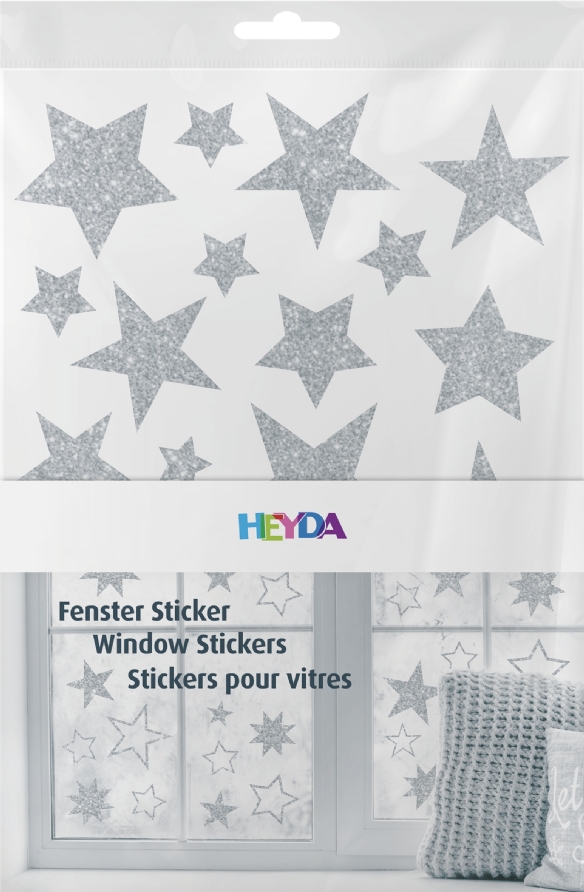 Raamstickers sterren zilver, 3 vel  kopen?