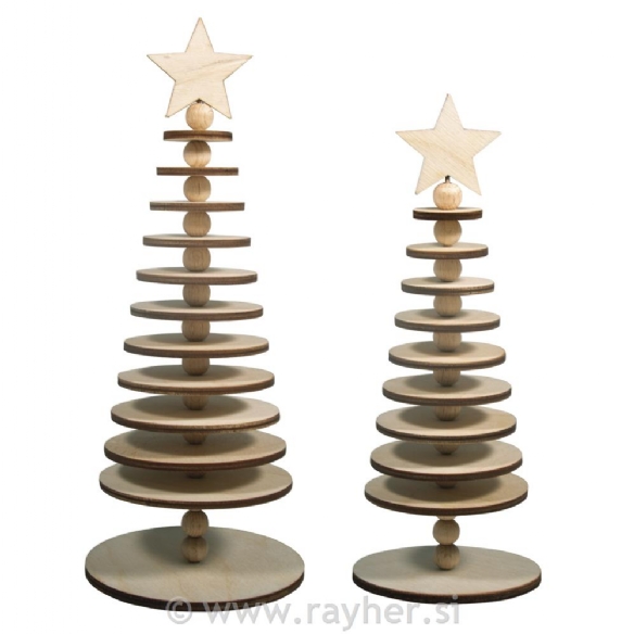 Knutselset houten kerstbomen 2 stuks  kopen?
