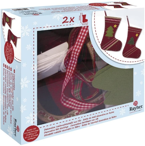 Viltpakket, kerstlaars 30 x 21.5 cm om op te hangen, 2 stuks kopen?