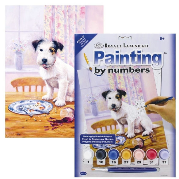Schilderen op nummer 22.5 x 30 cm Hongerig hondje kopen?