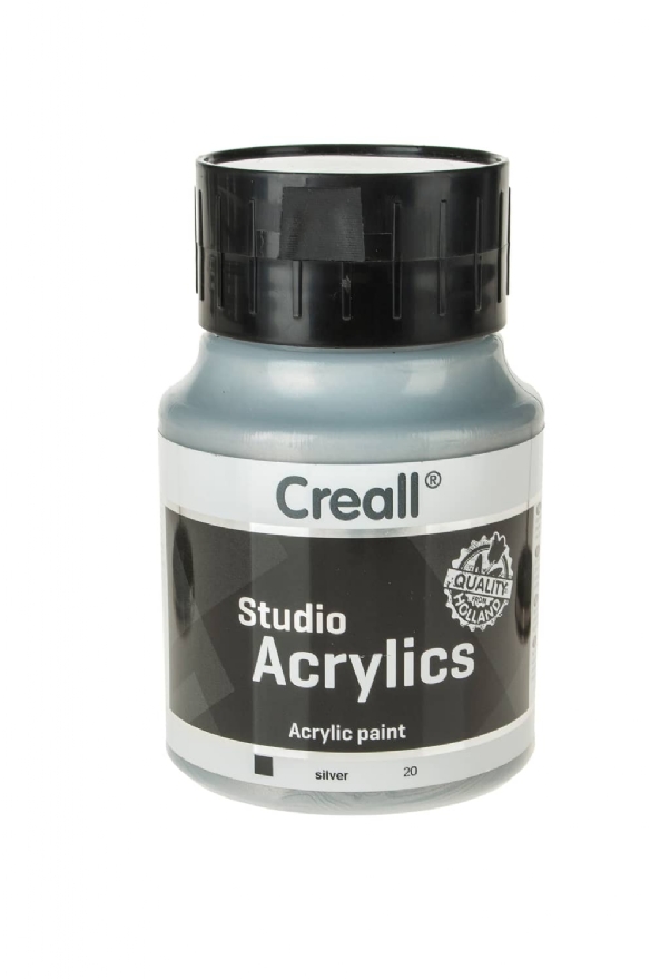 Creall studio acrylics, acrylverf,  500 ml, 20 zilver metallic kopen?