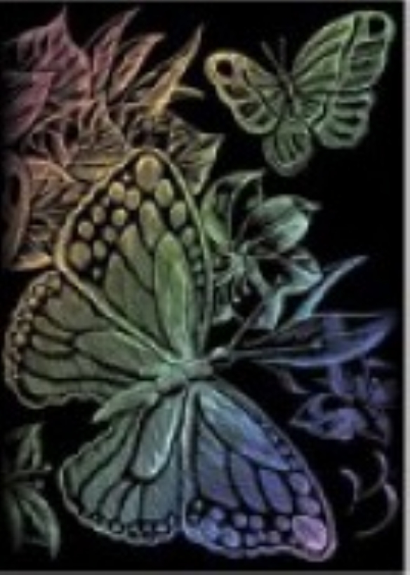 Mini Krasfolie / Kraskaart, 12x17cm, holografisch, vlinder kopen?