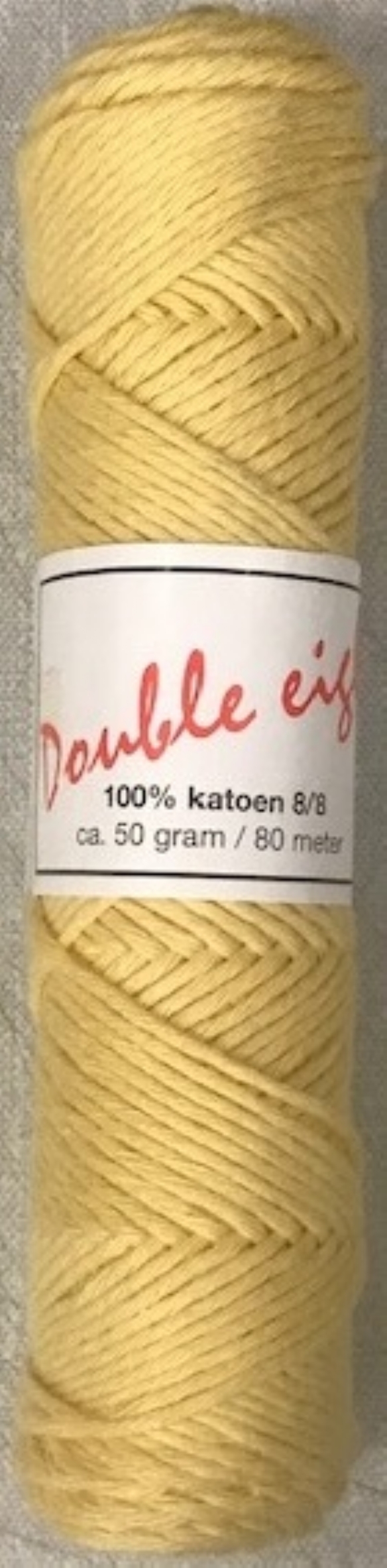 Cotton doubele eight 8/8, katoenen breigaren/haakgaren, 50 gram, geel