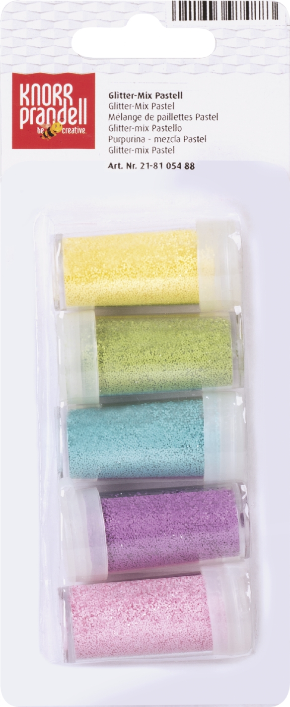 Strooiglitter, pastelkleuren, assortiment 5 flesjes a 4 gram kopen?