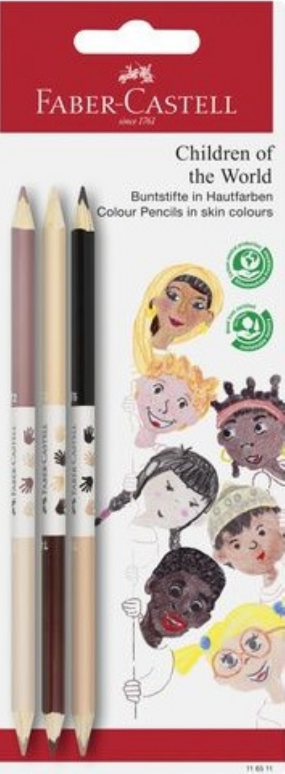  Faber Castell huidskleurpotloden childeren of the world 3-kantig,  3 stuks en 6 kleuren kopen?