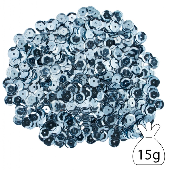 Cuvettes/pailletten/lovertjes, 8 mm, 15 gram, ijsblauw kopen?