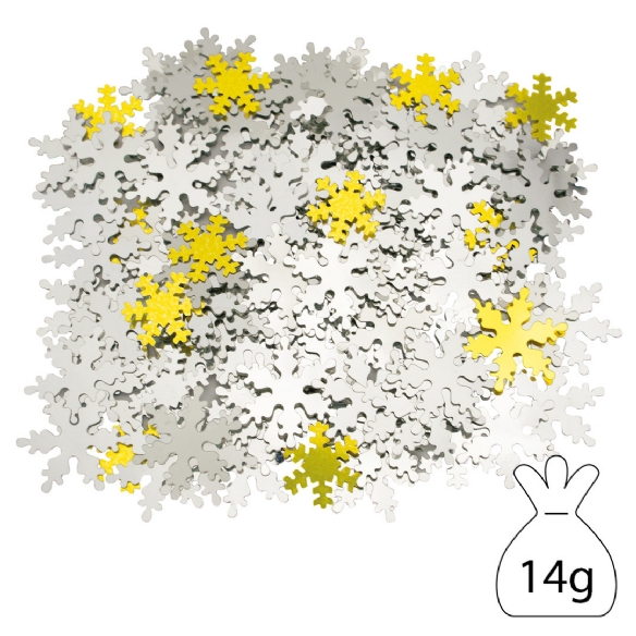 Strooimateriaal, 14 gram, sneeuwvlokken, goud / zilver kopen?