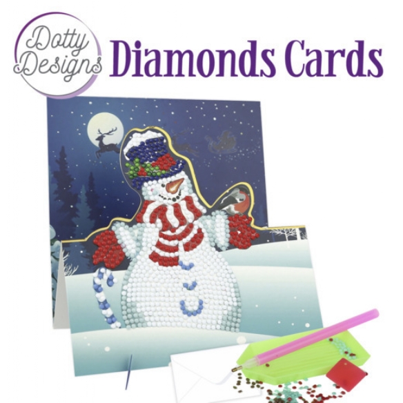 Dotty Designs Diamond card / Diamond painting, Sneeuwpop met vogel kopen?