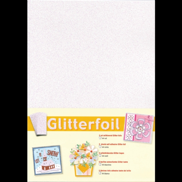 Zelfklevend glitterfolie, A4,  wit, 5 vel kopen?