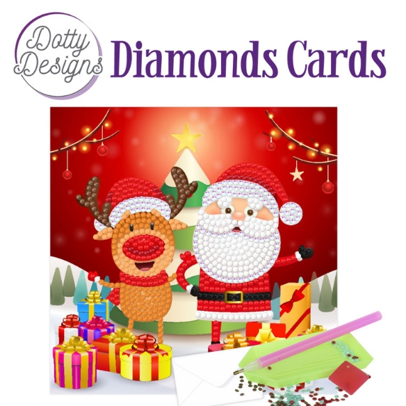 Dotty Designs Diamond card / Diamond painting, santa with deer kopen?