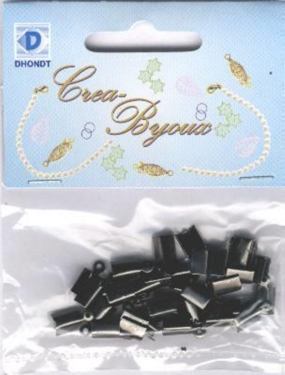OUTLET Leerkapjes / veterklemmen, 12x5mm, 35 stuks, antraciet kopen?