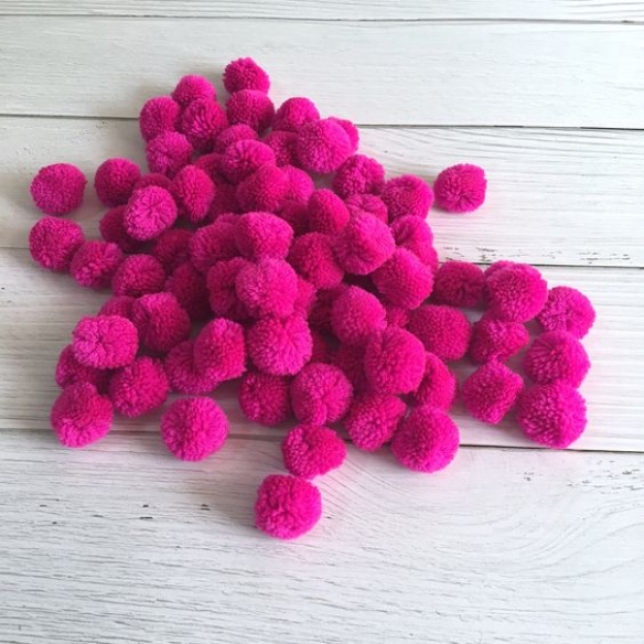 OUTLET Pompoentjes/pompons/pompoms, 13 mm, 80 st, fuchsia kopen?