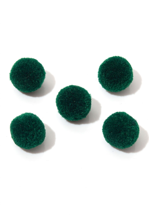 OUTLET Pompoentjes/pompons/pompoms, 13 mm, 80 st, donkergroen kopen?