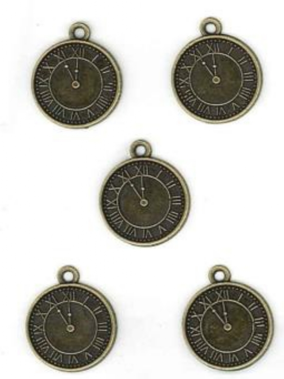 OUTLET Steampunk bedels/bedeltjes, horloge, 5 st, oudbrons kopen?