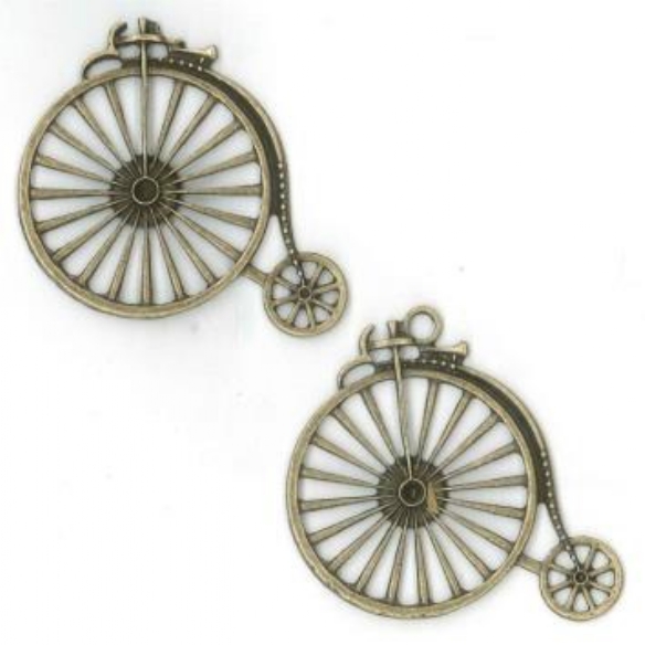 OUTLET Steampunk bedels/bedeltjes, mono fiets, 2 st, oudbrons kopen?