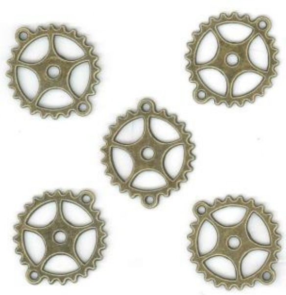 OUTLET Steampunk bedels/bedeltjes, tandwieltjes 5 st, oudbrons kopen?