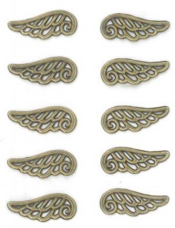 OUTLET Steampunk bedels/bedeltjes, vleugeltjes 10 st, oud brons kopen?