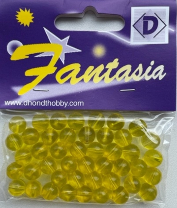 OUTLET Transparante glaskralen rond, 8 mm, 45 stuks, geel kopen?