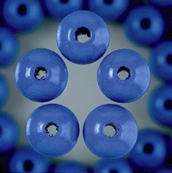 OUTLET Houten kralen, rond, 12 mm, 32 stuks, blauw kopen?