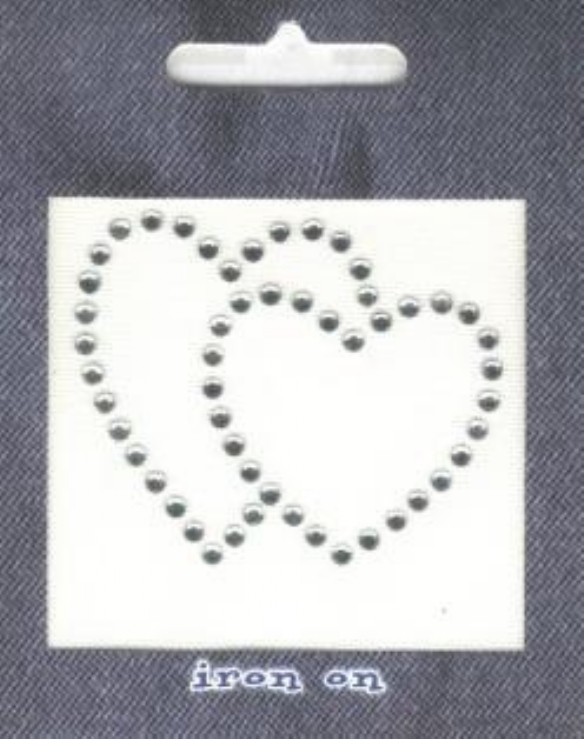 OUTLET Strass strijk applicatie, twee harten kopen?