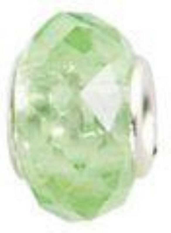 OUTLET Glazen facetkraal pandora met zilveren kern, peridot, 3 stuks kopen?
