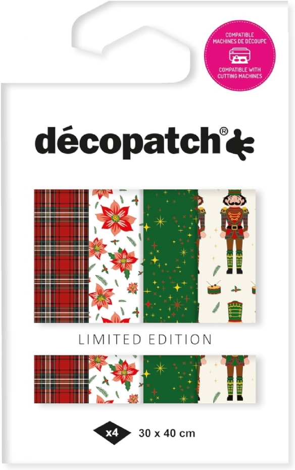 Decopatchpapier 30 x 40 cm, 4 vel, kerst - de notenkraker kopen?