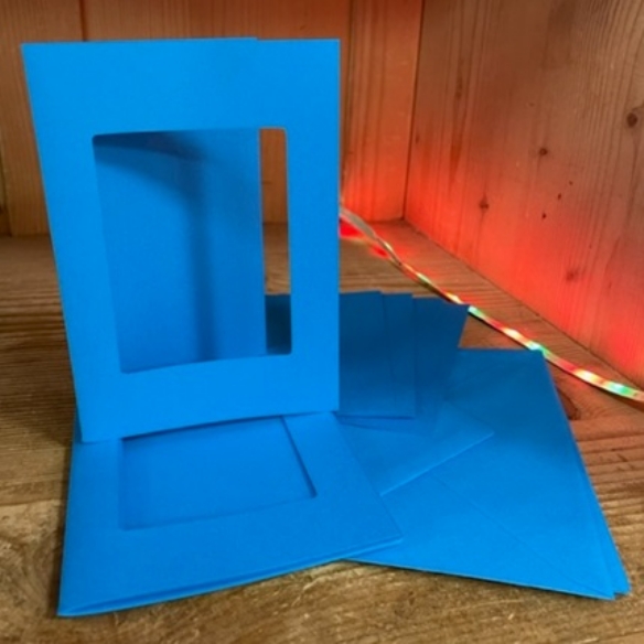 OUTLET Wenskaarten passepartout rechthoek 5 st, blauw kopen?