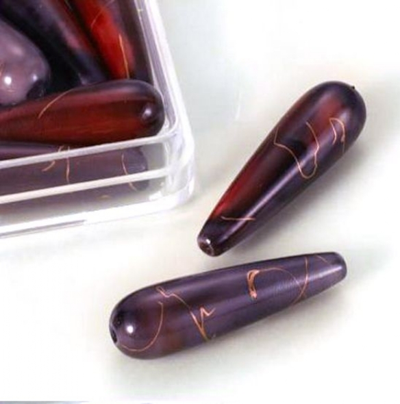 OUTLET Oil paint jewelry kralen waterdruppel 30 x 8 mm, 8 stuks, zwart kopen?