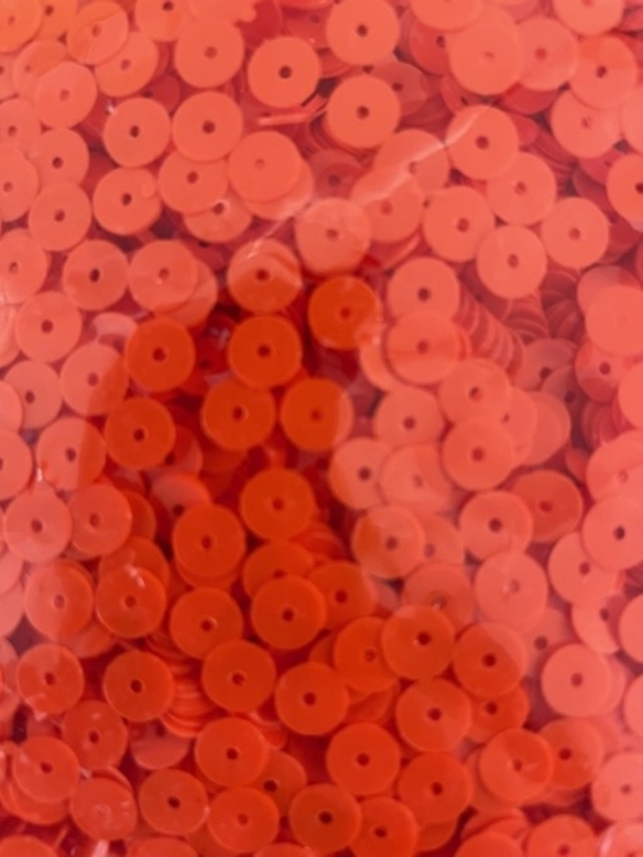 Pailletten/lovertjes, 6mm, 10 gram, ca 1000 stuks, oranje kopen?