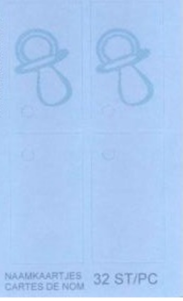 OUTLET Naamkaartjes fopspeen, baby blauw, 32 stuks kopen?