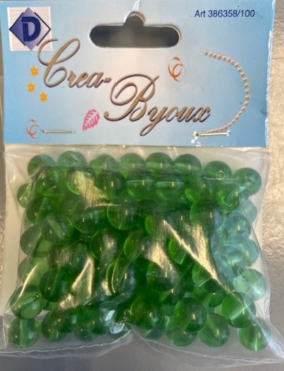 OUTLET Transparante glaskralen rond, 8 mm, 100 stuks, groen kopen?