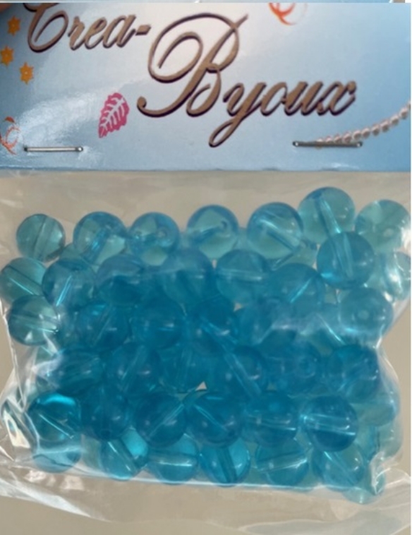 OUTLET Transparante glaskralen rond, 8 mm, 100 stuks, aqua kopen?