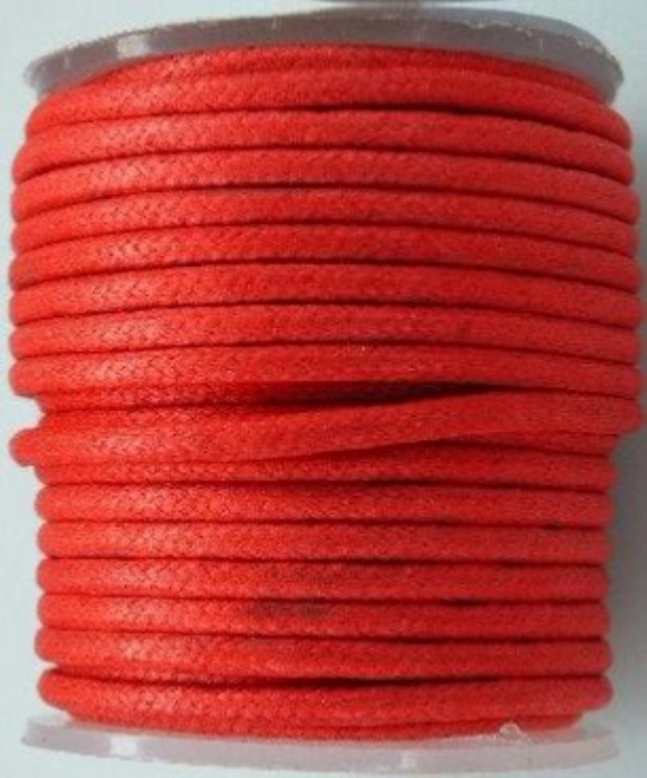 OUTLET Katoenen waskoord / waxkoord, 2mm, 10 meter, rood kopen?
