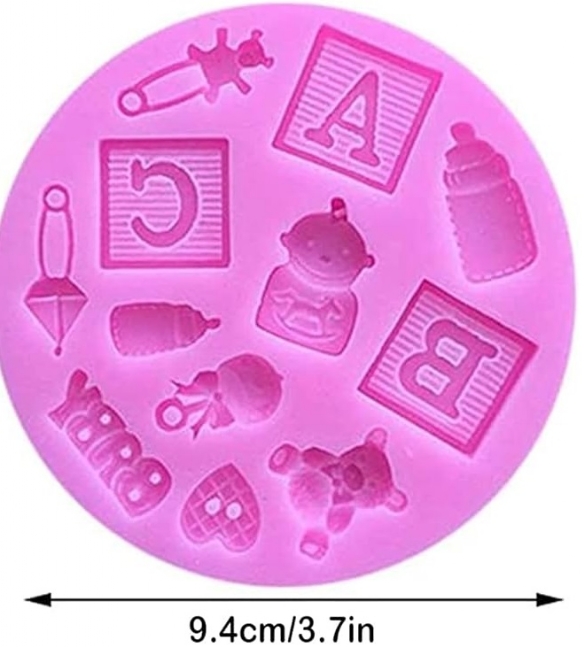 OUTLET Siliconen mal / siliconen vorm, baby ABC, 9.4 cm  rond kopen?