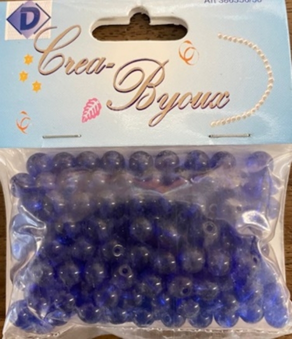 OUTLET Transparante glaskralen rond, 6 mm, 200 stuks, blauw kopen?