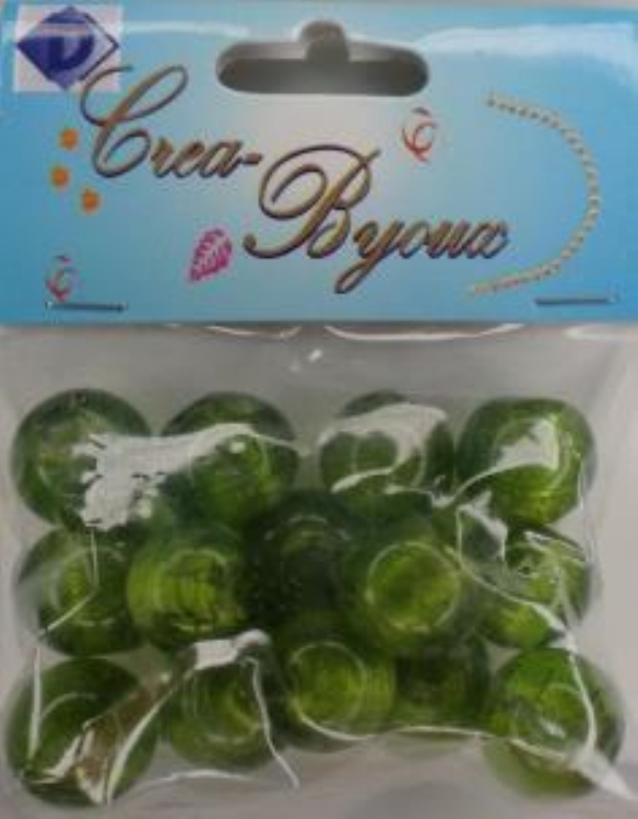 OUTLET Ronde glaskralen 15mm, 14 stuks, groen kopen?